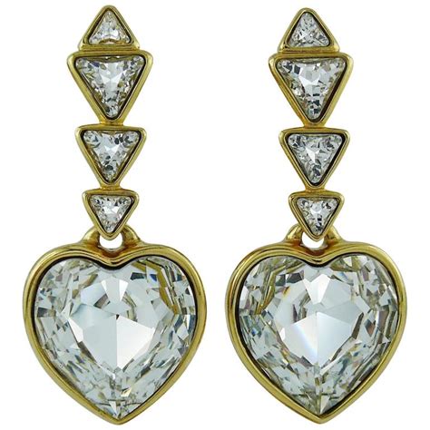 Yves Saint Laurent Ysl Heart Earrings 